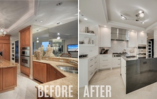 Before and after kitchen renovation by Diamond Custom Homes
