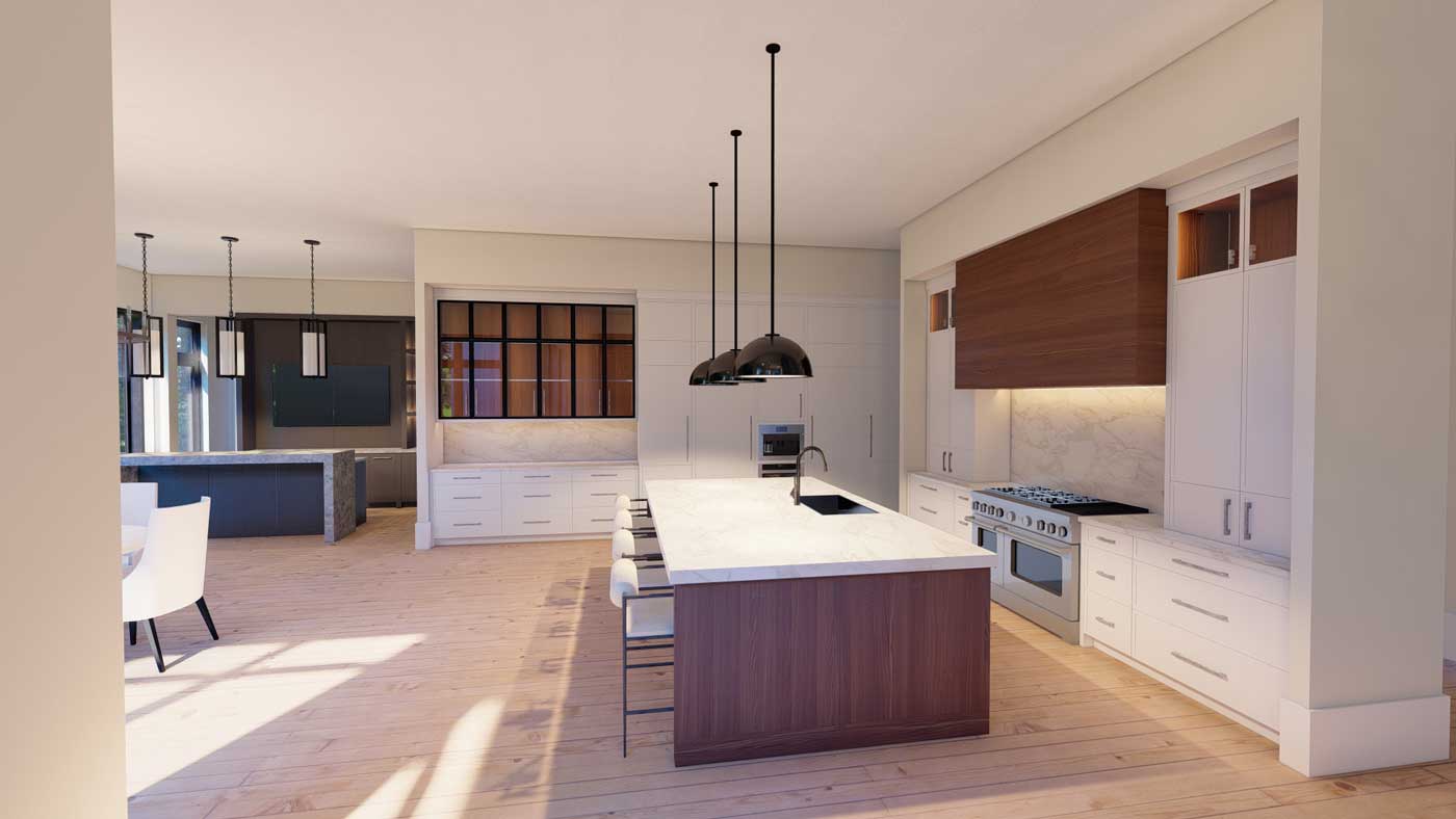 An artists' rendering of the interior of a custom estate home currently under renovation by EDGE in Grey Oaks